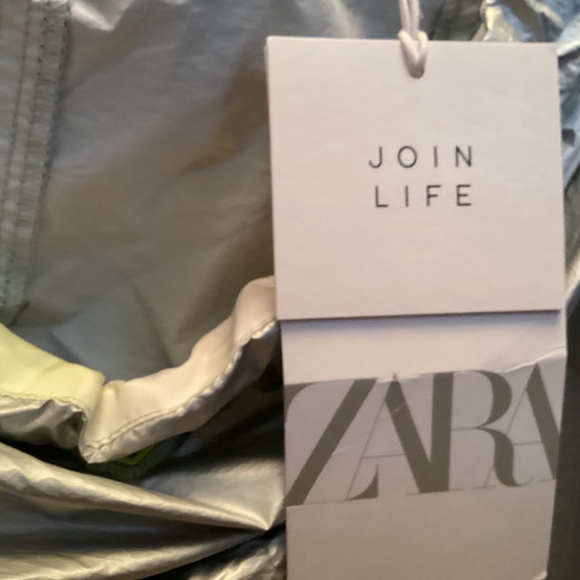 🤩❤️BNWT Zara recycle Capsule Program silver anorak. L. - Picture 5 of 6